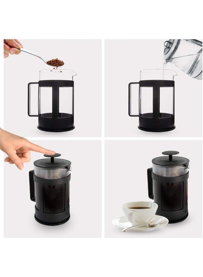Portal French Press Coffee Maker | Borosilicate Glass with Stainless Steel Filter | Heat-Resistant BPA-Free Design | 350 ml _ multi colour - Image 2