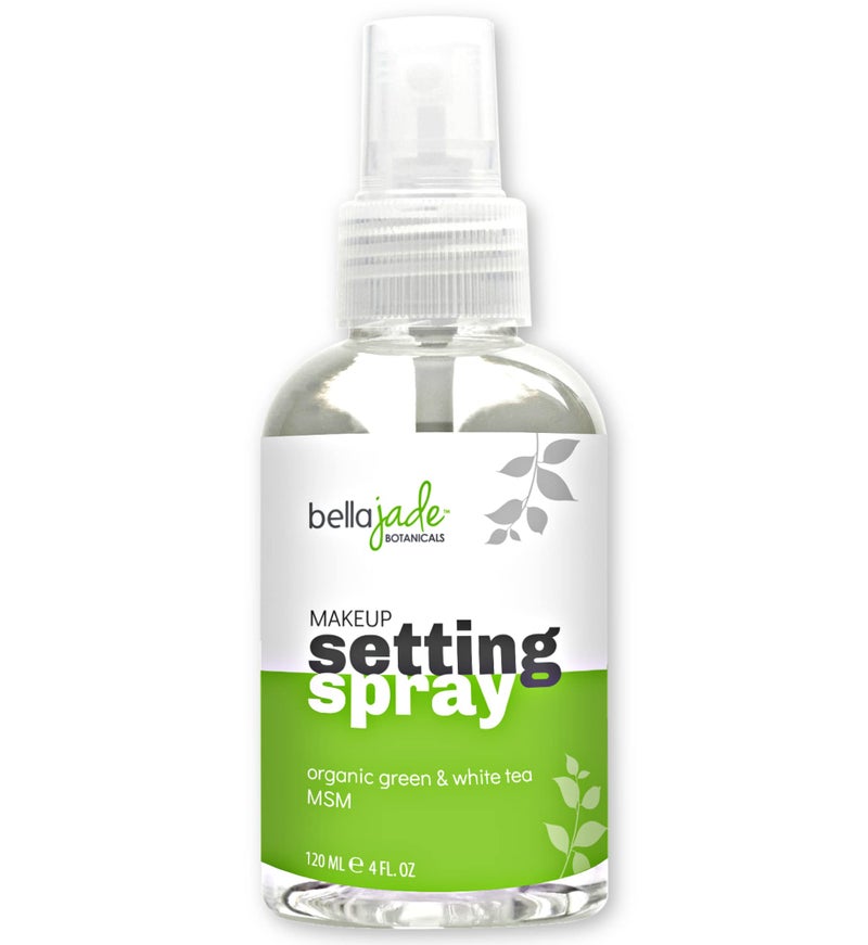 Makeup Setting Spray for Face Long Lasting Mist Hydrating Dewey Finishing Organic Green Tea MSM All Skin Types Large 4 oz Bottle