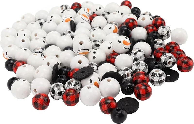 طقم صنع زينة رجل الثلج لعيد الميلاد مع خرز معلق لديكورات الشتاء - Image 1