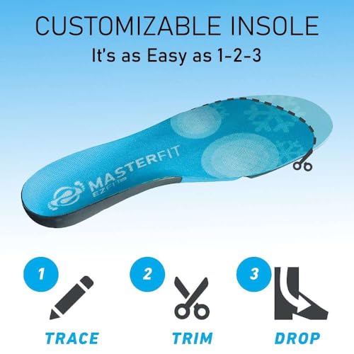 MASTERFIT EZFit QF Ski & Snowboard Boot Insoles - Pain Relief Inserts for Men & Women with Regular & High Arch Support Boot Insoles for Better Control, Reduced Fatigue & Heel Support - Low/X-Small - Image 3