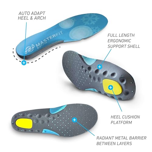 MASTERFIT EZFit QF Ski & Snowboard Boot Insoles - Pain Relief Inserts for Men & Women with Regular & High Arch Support Boot Insoles for Better Control, Reduced Fatigue & Heel Support - Low/X-Small - Image 2