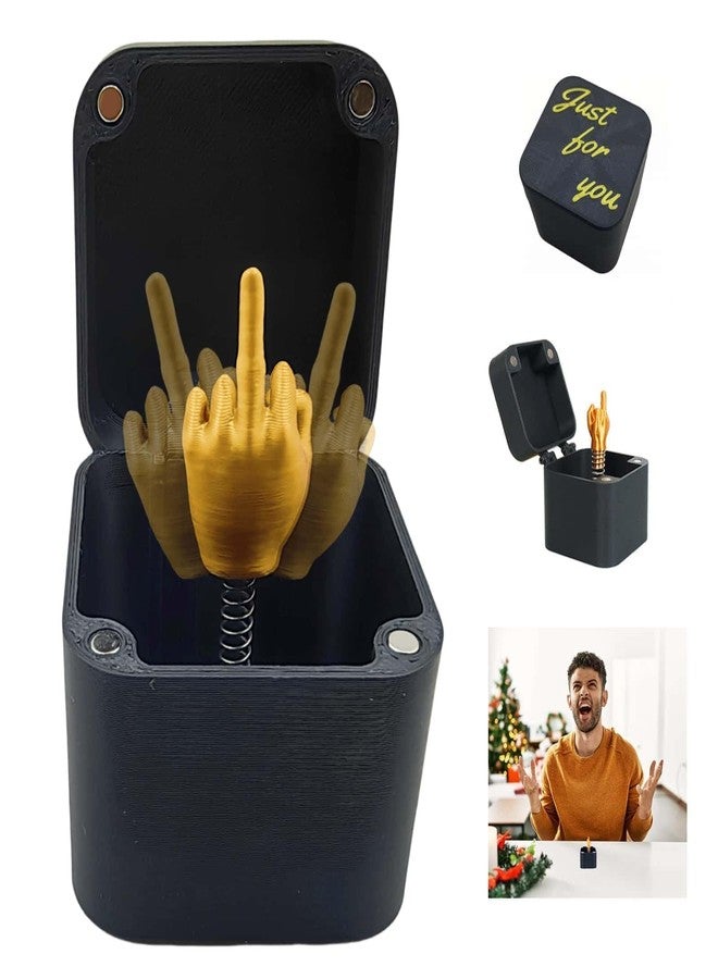 Xfopz Middle Finger in A Box, Gag Gifts Christmas, Funny Gifts, White Elephont Gifts for Adults, Joke Prank Gag Quirky Gifts for Guys Men - Image 1