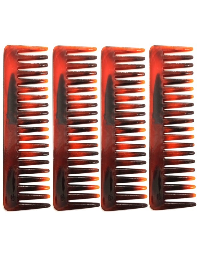 مابل مشط شامبو ذو أسنان عريضة من خشب القيقب للنساء والرجال، مجموعة أنيقة لفك تشابك الشعر، عبوة من 4 قطع - Image 1