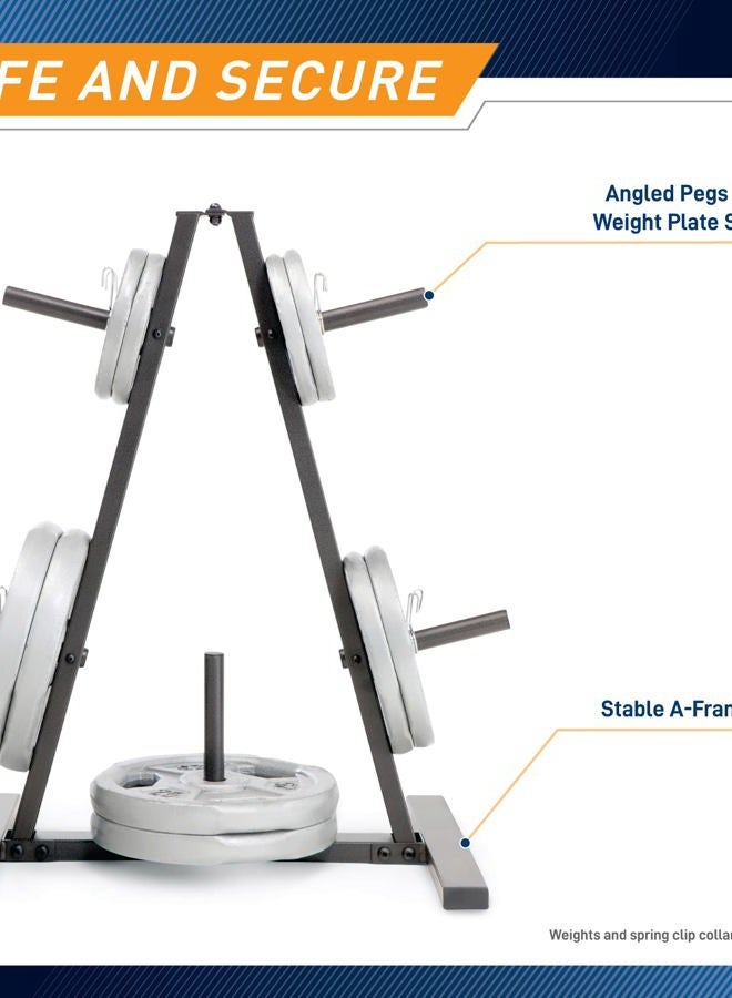 Marcy Standard Weight Plate Tree for 1-Inch Plates for Home Gym, 300 lb. Max. Capacity PT-5733 - Image 4
