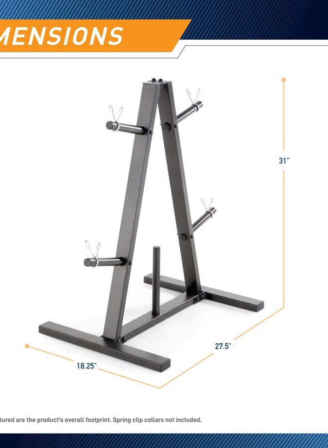 Marcy Standard Weight Plate Tree for 1-Inch Plates for Home Gym, 300 lb. Max. Capacity PT-5733 - Image 2