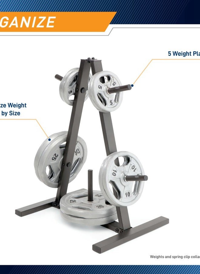 Marcy Standard Weight Plate Tree for 1-Inch Plates for Home Gym, 300 lb. Max. Capacity PT-5733 - Image 5