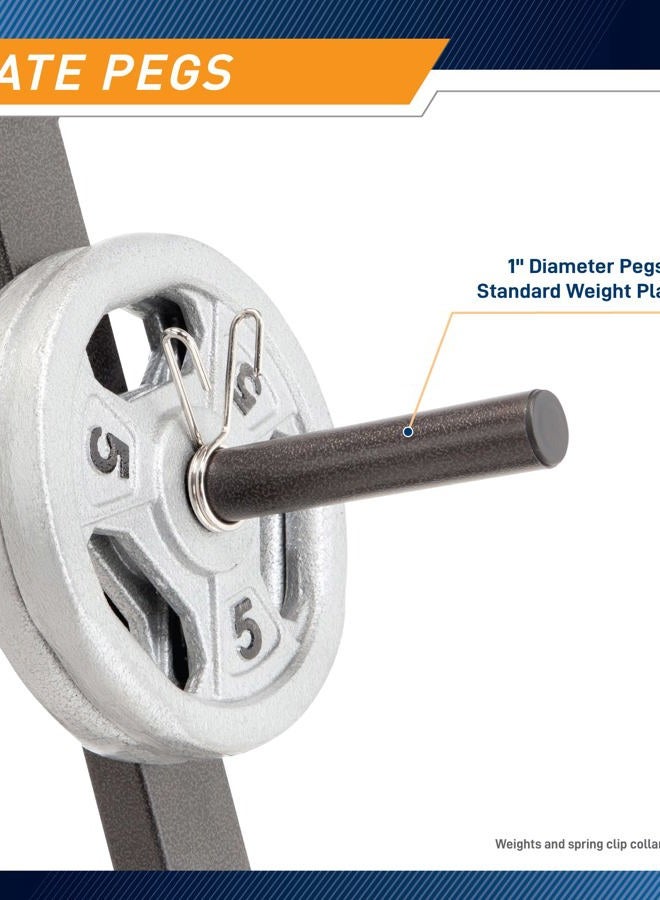 Marcy Standard Weight Plate Tree for 1-Inch Plates for Home Gym, 300 lb. Max. Capacity PT-5733 - Image 3