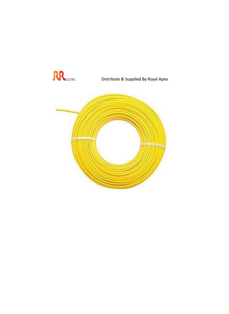RR RR Multi Strand Pure Copper Single Core Flexible Cables Trirated Electrolytic Conductor up to 105C Fire Resist Electric Panel Wire BS6231 ISO9001 CE Compliant 100Y 90m Roll 0.75mm Yellow  - Image 1