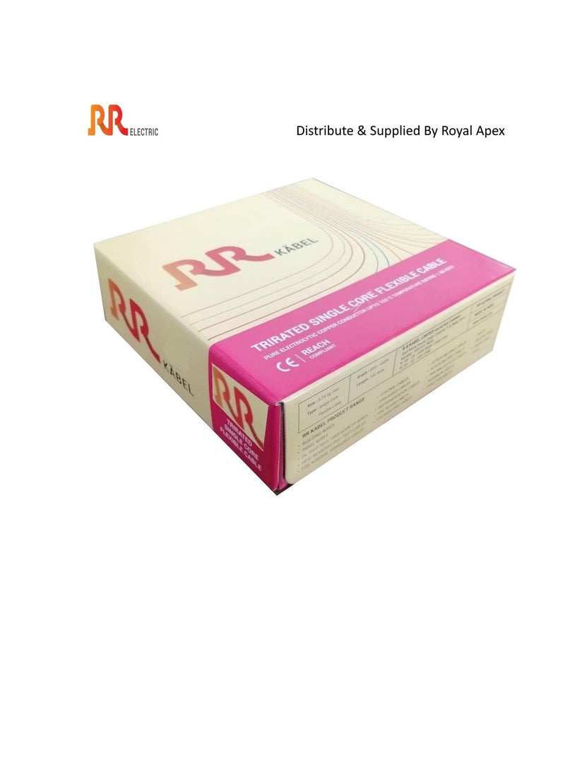 RR RR Multi Strand Pure Copper Single Core Flexible Cables Trirated Electrolytic Conductor up to 105C Fire Resist Electric Panel Wire BS6231 ISO9001 CE Compliant 100Y 90m Roll 0.75mm Yellow  - Image 3