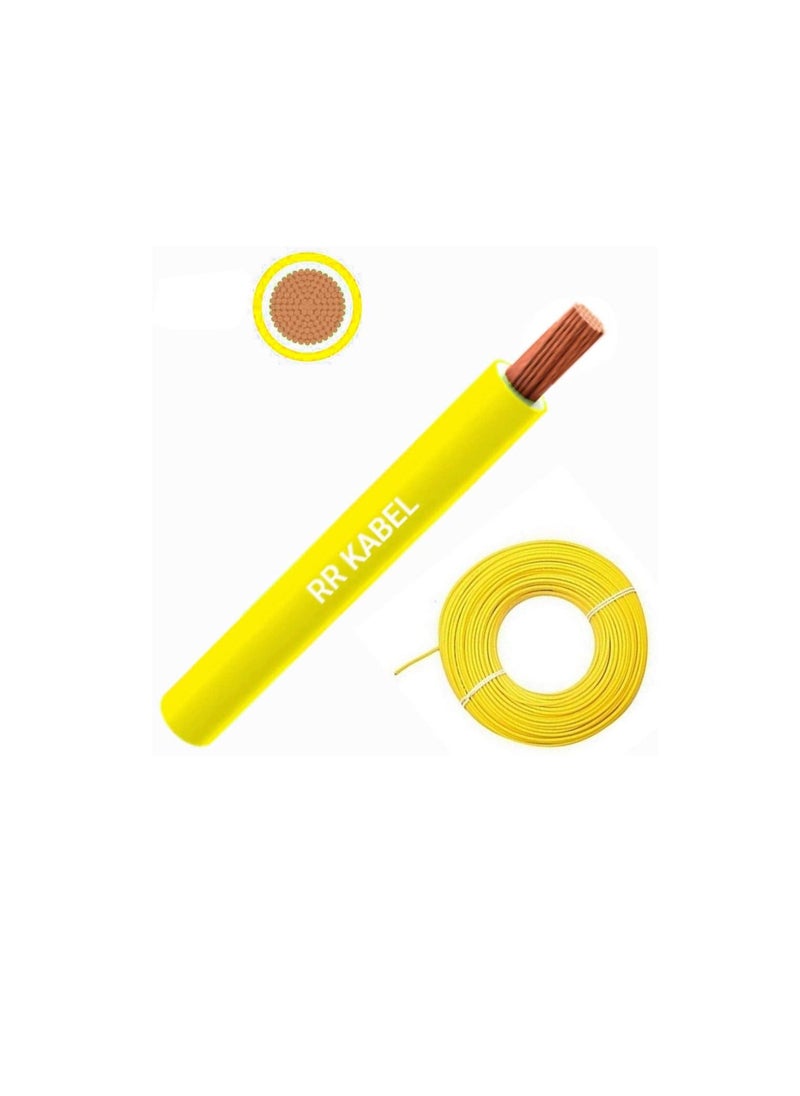 RR RR Multi Strand Pure Copper Single Core Flexible Cables Trirated Electrolytic Conductor up to 105C Fire Resist Electric Panel Wire BS6231 ISO9001 CE Compliant 100Y 90m Roll 0.75mm Yellow  - Image 2