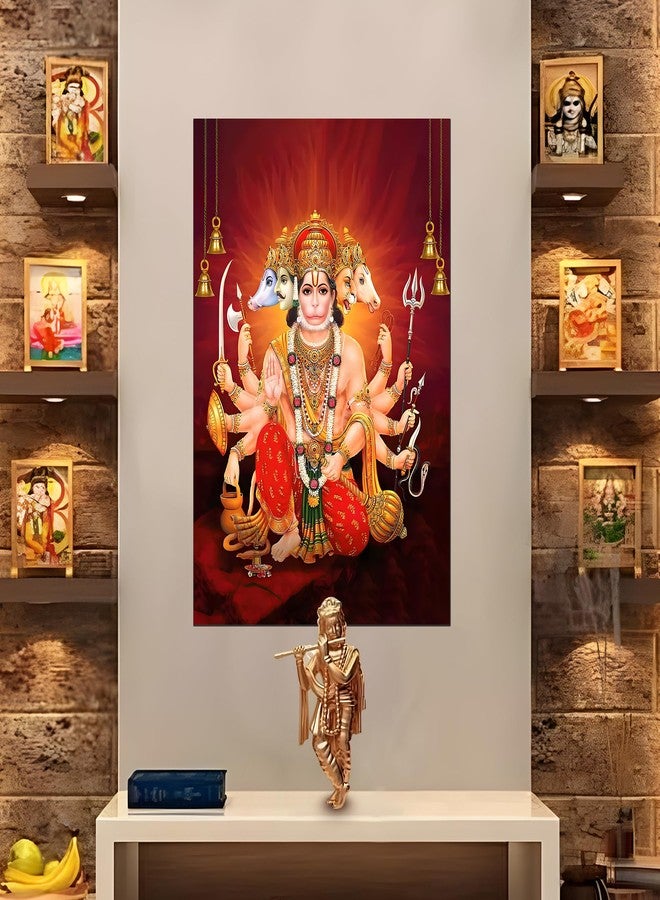 Roostaflag Panchmukhi Hanuman Poster for Wall | Panchmukhi Hanuman Ji Sticker small | Red Panchmukhi Hanuman Poster | Panchmukhi Hanuman Yantra Sticker | Lord Hanuman Posters for Room Decoration - Image 3