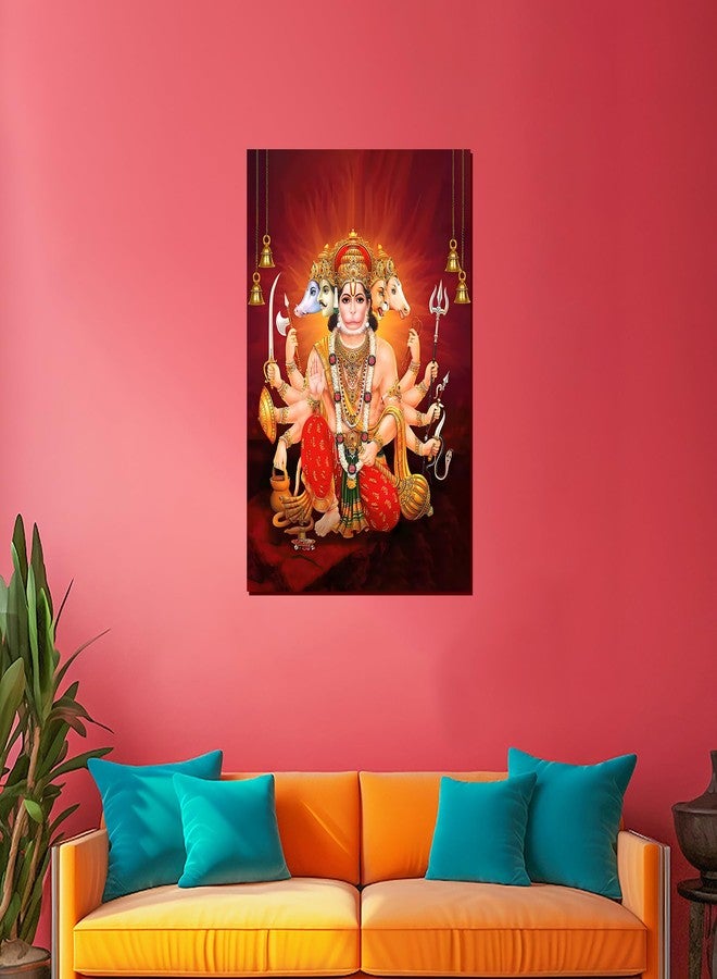 Roostaflag Panchmukhi Hanuman Poster for Wall | Panchmukhi Hanuman Ji Sticker small | Red Panchmukhi Hanuman Poster | Panchmukhi Hanuman Yantra Sticker | Lord Hanuman Posters for Room Decoration - Image 5
