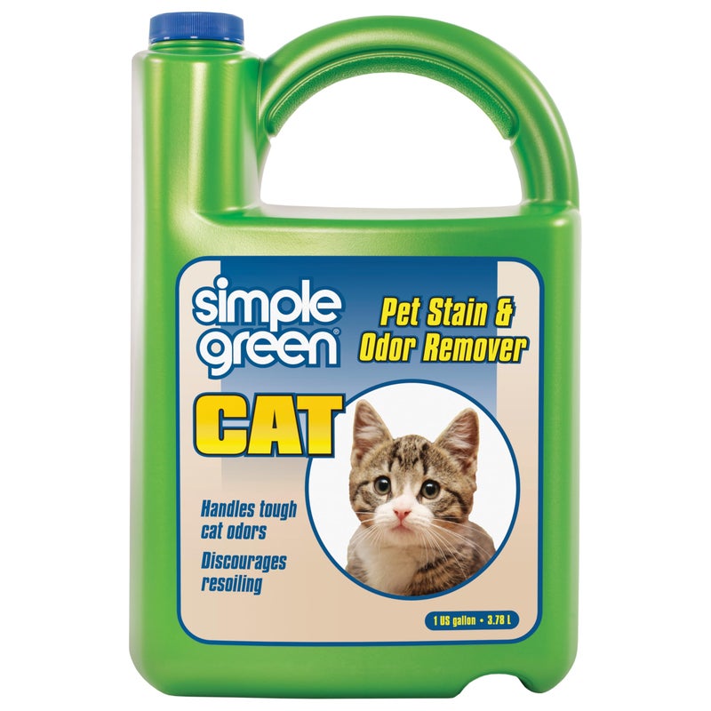 simple green Cat Stain & Odor Remover - Enzyme Cleaner for Cat Urine, Feces, Blood, Vomit (1 gallon Refill) - Image 1