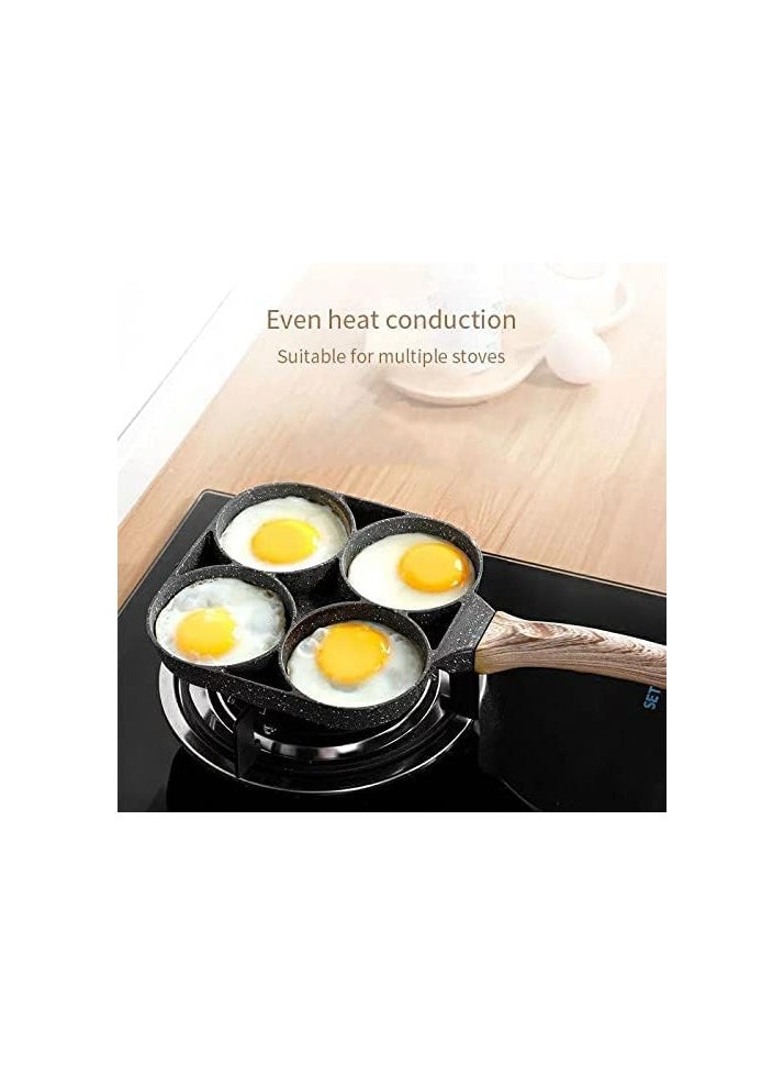 Generic - Omelette egg frying pan and pancake with 4 non-stick aluminum eyelets for breakfast preparation and making fried eggs, pies, steaks and hamburgers - Image 1