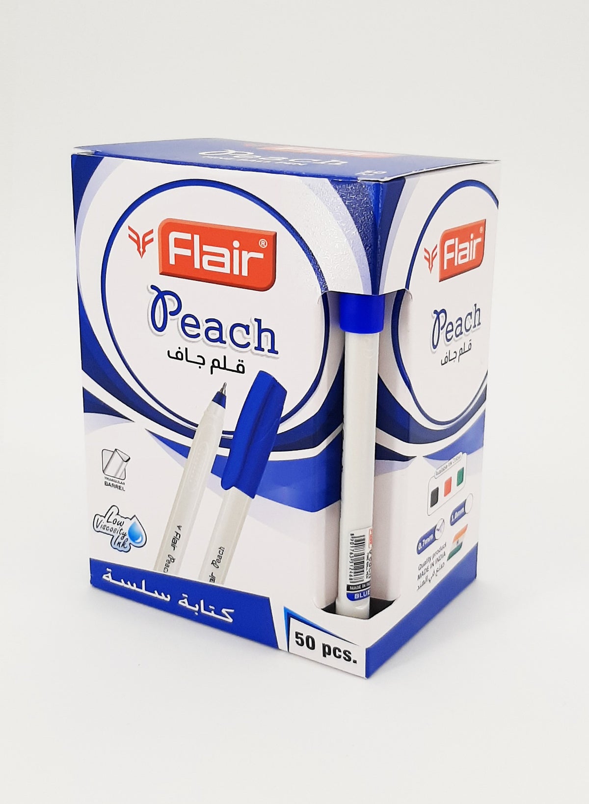 Flair Peach Smooth Writing Ball Pen Set of 50 pcs, Blue Best Price