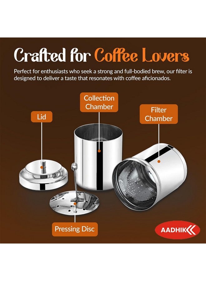 AADHIK Coffee Maker, 200ml, 2 to 4 Cups,Filter Coffee Maker Stainless Steel,Coffee Decoction Maker for Home & Kitchen - Image 3