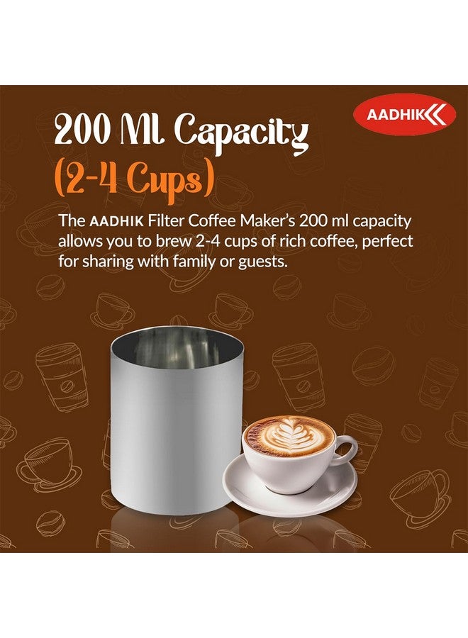 AADHIK Coffee Maker, 200ml, 2 to 4 Cups,Filter Coffee Maker Stainless Steel,Coffee Decoction Maker for Home & Kitchen - Image 5