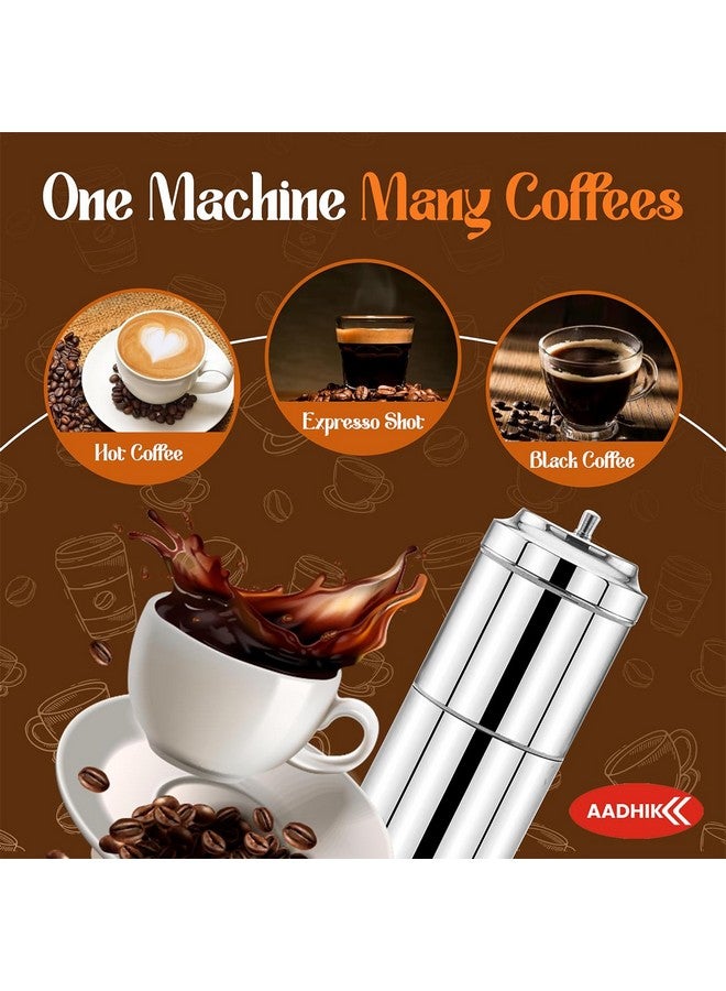 AADHIK Coffee Maker, 200ml, 2 to 4 Cups,Filter Coffee Maker Stainless Steel,Coffee Decoction Maker for Home & Kitchen - Image 2