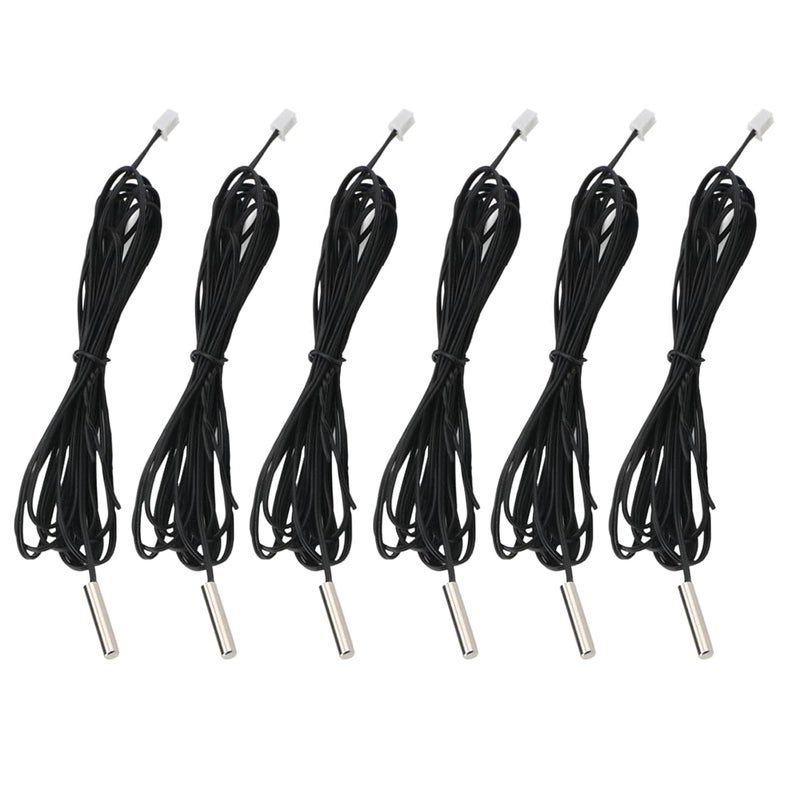 AEDIKO 10K Temperature Sensor Probe NTC 3950 Stainless Steel Temp Sensor Probe 1M Digital Temperature Transmitter Extension Cable 6-Pack - Image 1