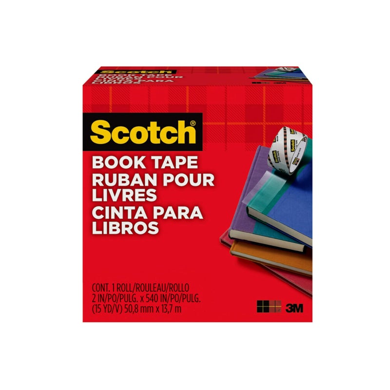 Scotch Book Tape, 2 in x 540 in, Excellent for Repairing, Reinforcing Protecting, and Covering (845) - Image 1