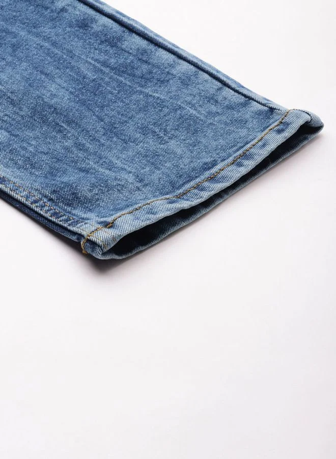 ذا انديان كراج كو Men Slim Straight Fit Solid Mid-Rise Stretchable Jeans