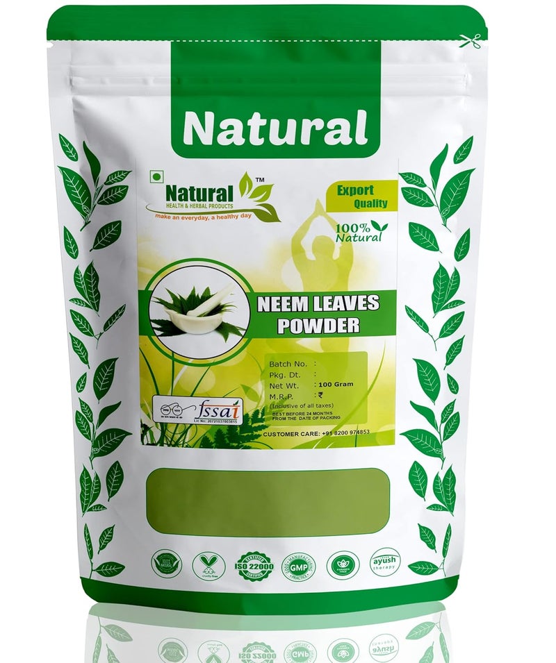 Natural Health and Herbal Products Natural Health And Herbal Product Neem LeavesAzadirachta Indica Powder for Pimplefree Clear Skin 100 Gram  - Image 1