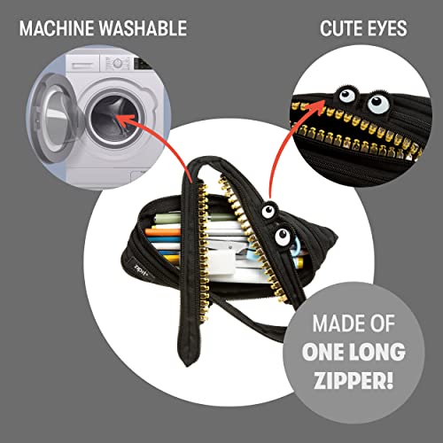 ZIPIT Grillz Pencil Case for Kids, Cute Zipper Pouch for Boys Girls and Teens, Stationery Bag for School ,Black - Image 3