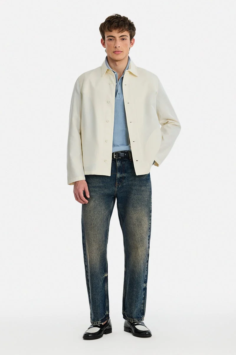 سنيتش White Textured Long Sleeve Regular Fit Formal Luxe Shirt