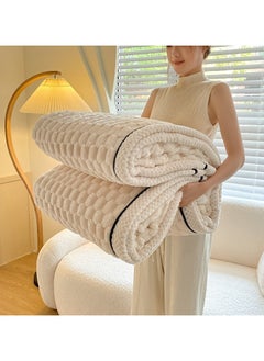 Generic Double Sided Fleece Blanket,Bed Throws,Fleece Throw Blanket for Couch,Super Soft Fuzzy Plush Blankets for Sofa and Bed,200*230cm (Beige)  - Image 1