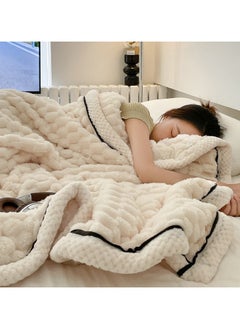Generic Double Sided Fleece Blanket,Bed Throws,Fleece Throw Blanket for Couch,Super Soft Fuzzy Plush Blankets for Sofa and Bed,200*230cm (Beige)  - Image 2