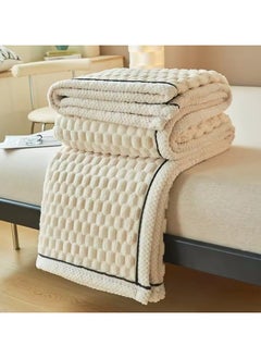 Generic Double Sided Fleece Blanket,Bed Throws,Fleece Throw Blanket for Couch,Super Soft Fuzzy Plush Blankets for Sofa and Bed,200*230cm (Beige)  - Image 4