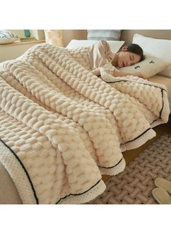 Generic Double Sided Fleece Blanket,Bed Throws,Fleece Throw Blanket for Couch,Super Soft Fuzzy Plush Blankets for Sofa and Bed,200*230cm (Beige)  - Image 5