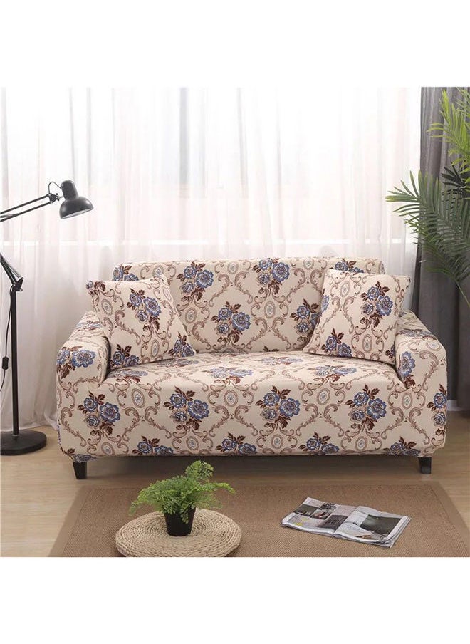 NIBEMINENT Bohemia Two Seater Sofa Cover Brown/Blue/Beige 