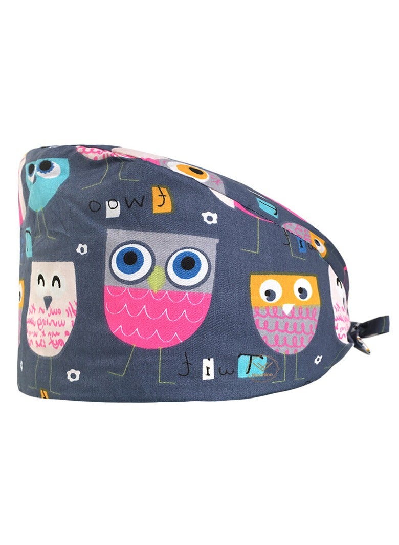 KUYING Nurse Hat With Small Fresh And Cute Pattern Medical Work Hat 