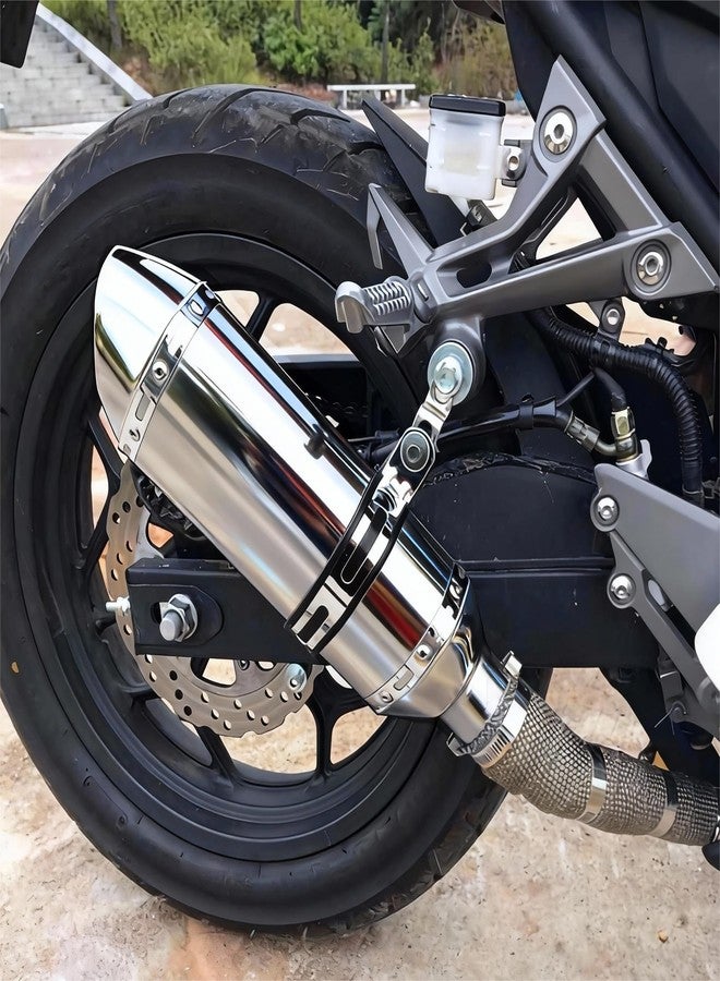 PACEWALKER Motorcycle Slip On Muffler, 1.5-2" Universal Motorcycle Exhaust with Removable DB Killer for Street/Sport Motorcycles and Scooters, Dirt Bike ATV Street Bike 38-51mm Inlet(Plating) - Image 4