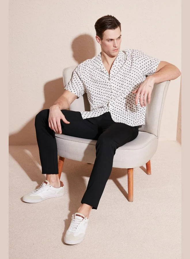 Buratti Buratti Regular Fit Short-Sleeve Shirt for Men, Apache Collar, CF24S117505