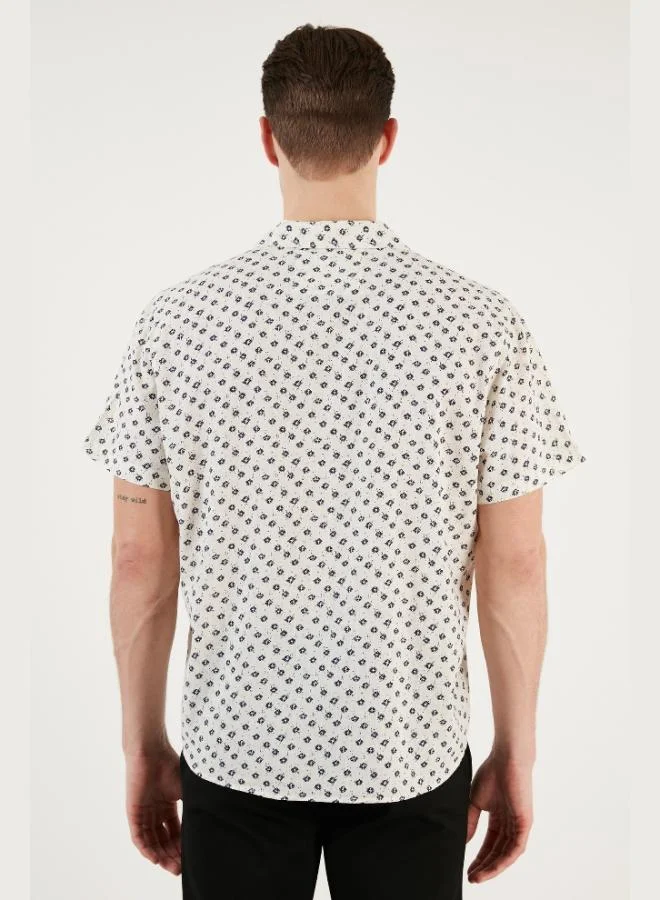 Buratti  Buratti Regular Fit Short-Sleeve Shirt for Men, Apache Collar, CF24S117505 for Men | Best Price UAE