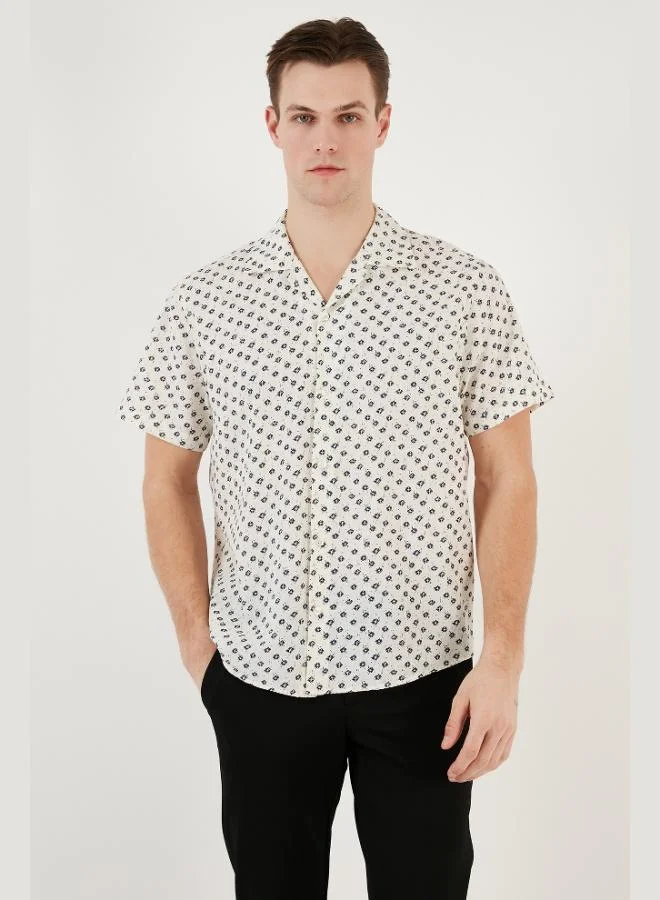 Buratti  Buratti Regular Fit Short-Sleeve Shirt for Men, Apache Collar, CF24S117505 for Men | Best Price UAE