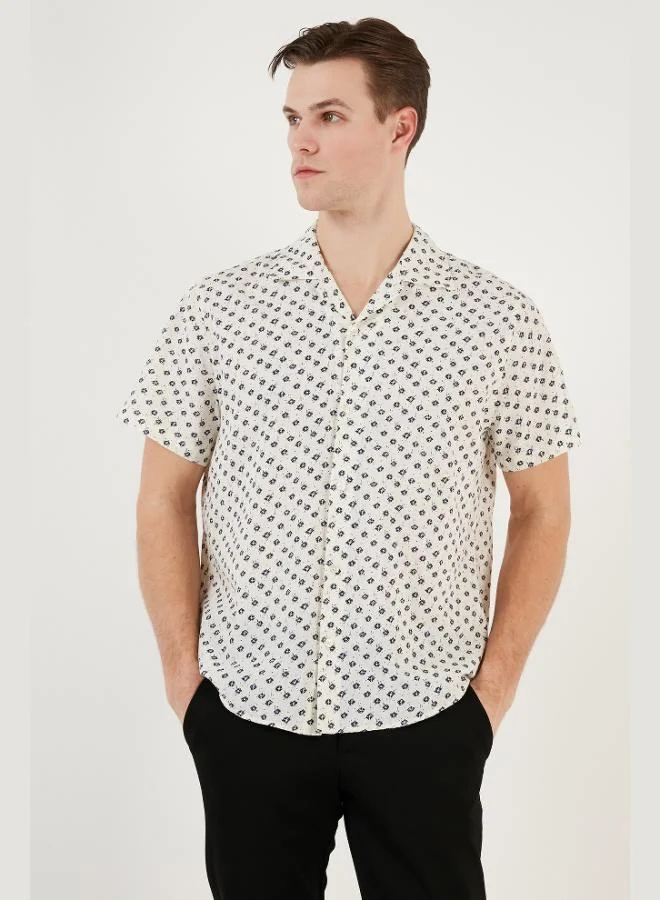 Buratti  Buratti Regular Fit Short-Sleeve Shirt for Men, Apache Collar, CF24S117505 for Men | Best Price UAE