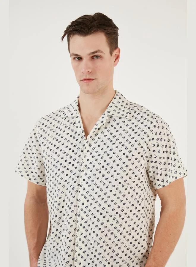 Buratti  Buratti Regular Fit Short-Sleeve Shirt for Men, Apache Collar, CF24S117505 for Men | Best Price UAE