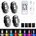 Mcbazel 4 Pcs Wireless Rechargeable Magnetic LED Strobe Lights 8Colors USB Waterproof AntiCollision LED Car Flashing Warning Light with Remote Control for Cars RC Cars Bikes Motorcycles - Image 2