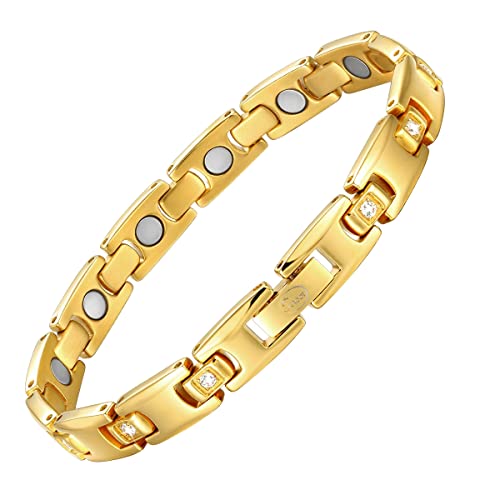 JEROOT Titanium Magnetic Bracelets for Women 100 Pure Titanium Bracelets Womens Bracelets for Jewelry Gift with Sizing Tool - Image 2