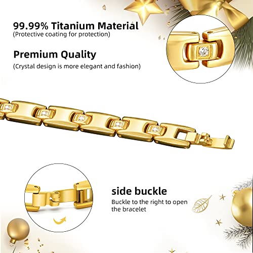 JEROOT Titanium Magnetic Bracelets for Women 100 Pure Titanium Bracelets Womens Bracelets for Jewelry Gift with Sizing Tool - Image 5