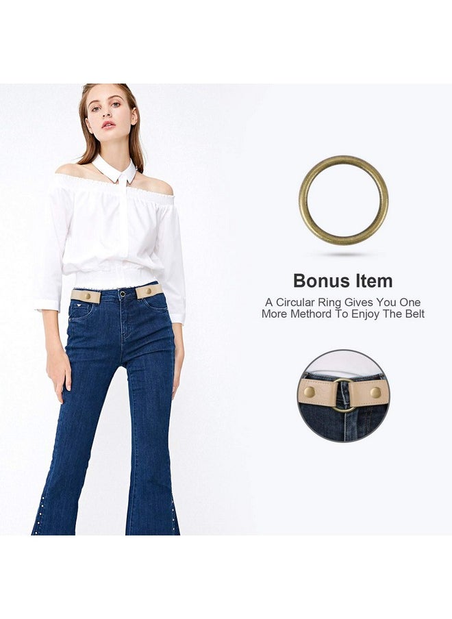 WHIPPY - No Buckle Stretch Women Belt For Jeans Pants Elastic Buckle Free Invisible Belts For Women Or Men (Beige Fit Pants Size 2236 Inches) - Image 1