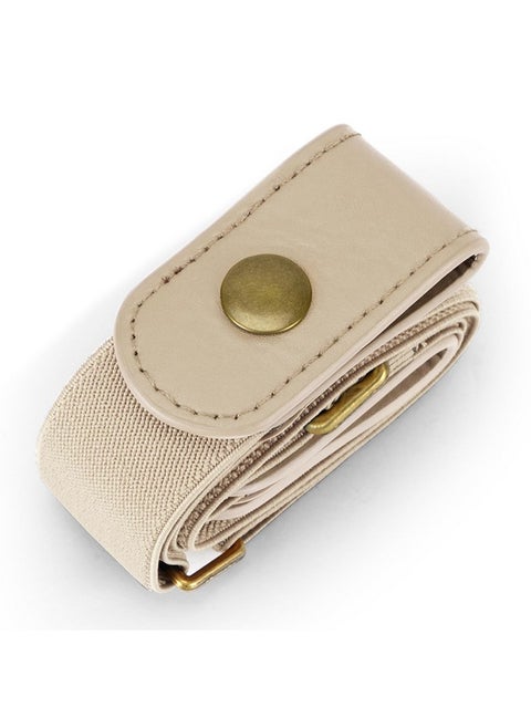 No Buckle Stretch Women Belt For Jeans Pants Elastic Buckle Free Invisible Belts For Women Or Men (Beige Fit Pants Size 2236 Inches)