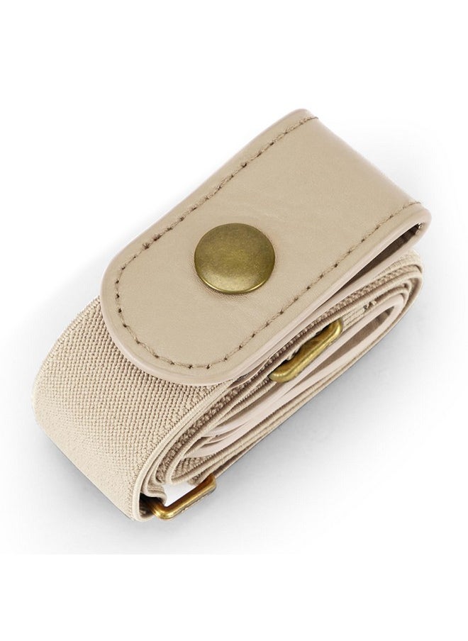 WHIPPY - No Buckle Stretch Women Belt For Jeans Pants Elastic Buckle Free Invisible Belts For Women Or Men (Beige Fit Pants Size 2236 Inches) - Image 1