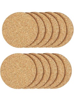 12 Pcs Cork Coaster for Drink, Absorbent Heat Resistant Reusable Tea or Coffee Coaster, Blank Coasters for Crafts, Plants, Crafts, Kitchen Counter, Table, Cup, Hot Food