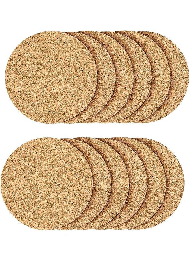 AMGREEN - 12 Pcs Cork Coaster for Drink, Absorbent Heat Resistant Reusable Tea or Coffee Coaster, Blank Coasters for Crafts, Plants, Crafts, Kitchen Counter, Table, Cup, Hot Food - Image 1