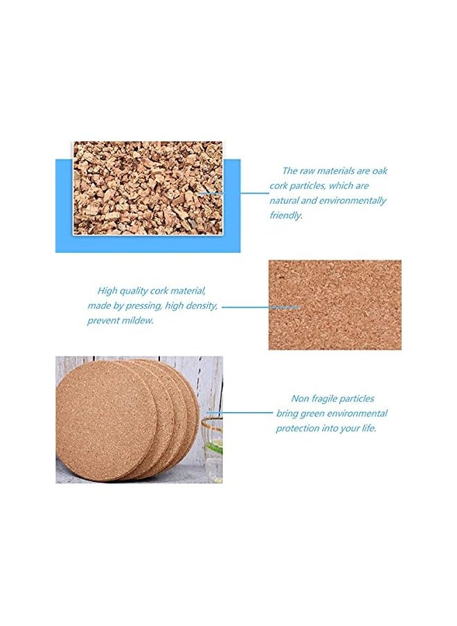 AMGREEN - 12 Pcs Cork Coaster for Drink, Absorbent Heat Resistant Reusable Tea or Coffee Coaster, Blank Coasters for Crafts, Plants, Crafts, Kitchen Counter, Table, Cup, Hot Food - Image 1