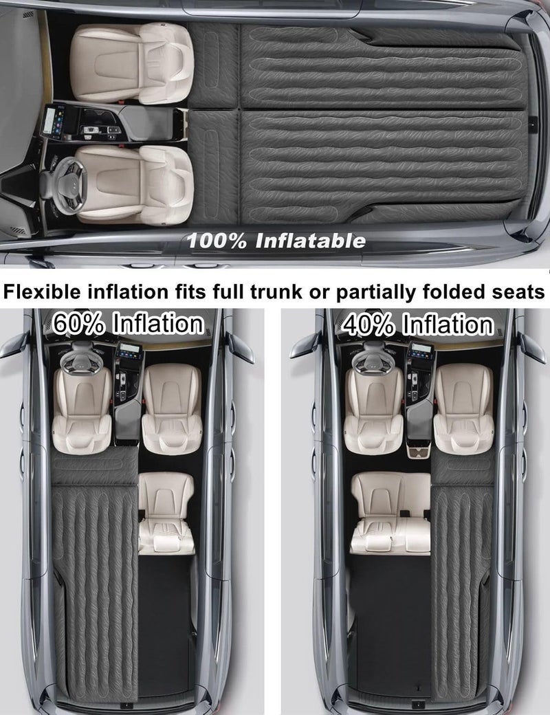 Umbrauto SUV Air Mattress for Trunk: Upgraded Car Camping Mattress with Flocked Surface and Extra Thick Bottom, Van Sleeping Bed for Back Seat with Pump, Nozzle, Repair Patch, Carry Bag - Image 2